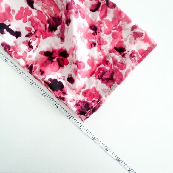 Calvin Klein Blouse Floral Pullover Pink Women's S Adjustable Sleeves - Picture 6 of 9